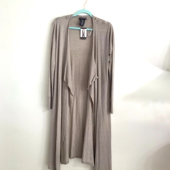 Chelsea & theadore long open cardigan side pockets Sz S NWT duster - Picture 2 of 6